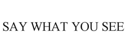 SAY WHAT YOU SEE trademark