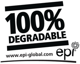 100% DEGRADABLE WWW.EPI-GLOBAL.COM EPI trademark