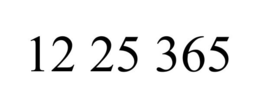 12 25 365 trademark