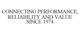 CONNECTING PERFORMANCE, RELIABILITY ANDVALUE SINCE 1974 trademark