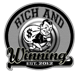 RICH AND WINNING EST. 2012 trademark