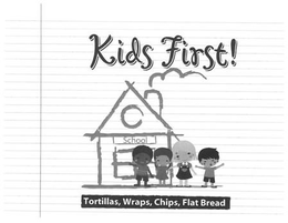 KIDS FIRST! TORTILLAS, WRAPS, CHIPS, FLAT BREAD SCHOOL trademark