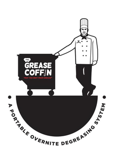 THE GREASE COFFIN "MAY YOU REST FROM GREASE" A PORTABLE OVERNITE DEGREASING SYSTEM trademark