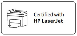 CERTIFIED WITH HP LASERJET trademark