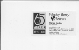 WESLEY BERRY FLOWERS 65 YEARS 1946 - 2011 trademark