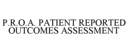 P.R.O.A. PATIENT REPORTED OUTCOMES ASSESSMENT trademark