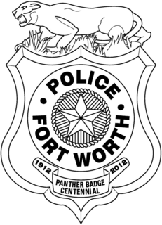 · POLICE · FORT WORTH 1912 2012 PANTHERBADGE CENTENNIAL trademark