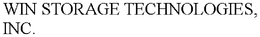 WIN STORAGE TECHNOLOGIES, INC. trademark