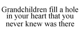 GRANDCHILDREN FILL A HOLE IN YOUR HEART THAT YOU NEVER KNEW WAS THERE trademark
