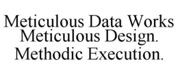 METICULOUS DATA WORKS METICULOUS DESIGN. METHODIC EXECUTION. trademark
