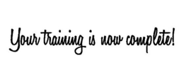 YOUR TRAINING IS NOW COMPLETE! trademark