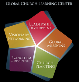 GLOBAL CHURCH LEARNING CENTER VISIONARY NETWORKING LEADERSHIP DEVELOPMENT GLOBAL MISSIONS CHURCH PLANTING EVANGELISM & DISCIPLESHIP trademark