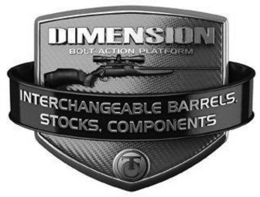 DIMENSION BOLT-ACTION PLATFORM INTERCHANGEABLE BARRELS, STOCKS, COMPONENTS TC trademark