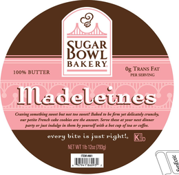 SUGAR BOWL BAKERY, MADELEINES trademark