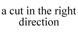 A CUT IN THE RIGHT DIRECTION trademark
