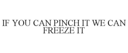 IF YOU CAN PINCH IT WE CAN FREEZE IT trademark