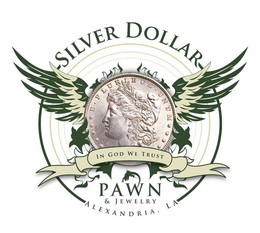 SILVER DOLLAR PAWN & JEWELRY, ALEXANDRIA, LA, E PLURIBUS UNUM, IN GOD WE TRUST trademark