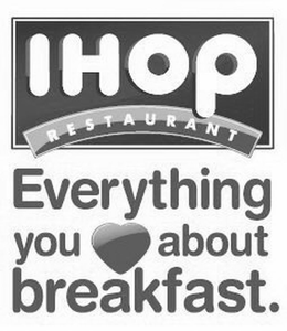 IHOP RESTAURANT EVERYTHING YOU ABOUT BREAKFAST. trademark