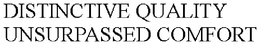 DISTINCTIVE QUALITY UNSURPASSED COMFORT trademark
