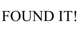 FOUND IT! trademark