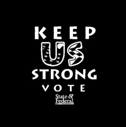 KEEP US STRONG VOTE STATE & FEDERAL COMMUNICATIONS trademark