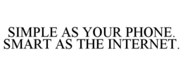 SIMPLE AS YOUR PHONE. SMART AS THE INTERNET. trademark