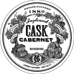 ESTATE FOUNDED 1880 INGLENOOK CASK CABERNET RUTHERFORD GROWN ESTATE PRODUCED BOTTLED CABERNET SAUVIGNON NAPA VALLEY NG INGLENOOK trademark