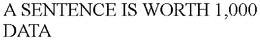A SENTENCE IS WORTH 1,000 DATA trademark