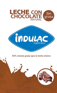 "LECHE CON CHOCOLATE NATURAL SIN GRASA"; "INDULAC"; "93% MENOS GRASA QUE LA LECHE ENTERA" trademark