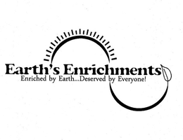 EARTH'S ENRICHMENTS ENRICHED BY EARTH...DESERVED BY EVERYONE! trademark