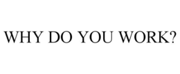 WHY DO YOU WORK? trademark