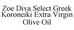 ZOE DIVA SELECT GREEK KORONEIKI EXTRA VIRGIN OLIVE OIL trademark