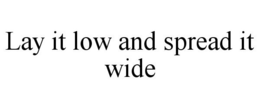 LAY IT LOW AND SPREAD IT WIDE trademark