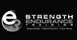 E3 STRENGTH ENDURANCE TRAINING ELEVATE STRENGTH · ENHANCE ENDURANCE · EVOLVE TRAINING trademark
