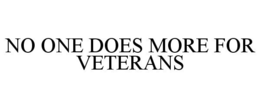 NO ONE DOES MORE FOR VETERANS trademark