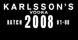 KARLSSON'S VODKA BATCH 2008 01-08 trademark