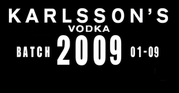 KARLSSON'S VODKA BATCH 2009 01-09 trademark