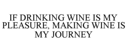 IF DRINKING WINE IS MY PLEASURE, MAKING WINE IS MY JOURNEY trademark