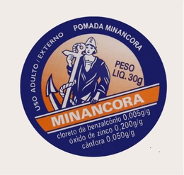 USO ADULTO / EXTERNO POMADA MINANCORA PESO LIQ. 30G MINANCORA CLORETO DE BENZALCONIO 0,005G/G OXIDO DE ZINCO 0,200G/G CANFORA 0,050G/G trademark