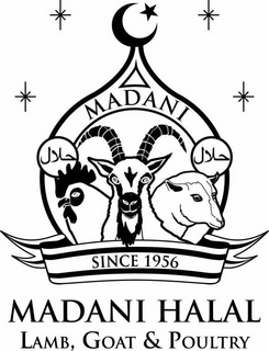 MADANI SINCE 1956 MADANI HALAL LAMB, GOAT & POULTRY trademark