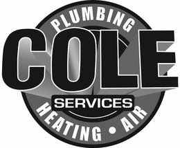 COLE SERVICES PLUMBING HEATING · AIR trademark