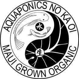 AQUAPONICS NO KA OI MAUI GROWN ORGANIC trademark
