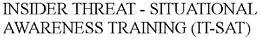 INSIDER THREAT - SITUATIONAL AWARENESS TRAINING (IT-SAT) trademark