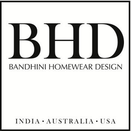 BHD HOMEWEAR DESIGN AUSTRALIA trademark