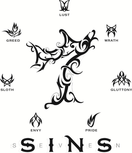7 SEVEN SIN S LUST WRATH GLUTTONY PRIDE ENVY SLOTH GREED trademark