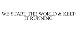 WE START THE WORLD & KEEP IT RUNNING trademark