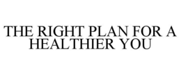 THE RIGHT PLAN FOR A HEALTHIER YOU trademark