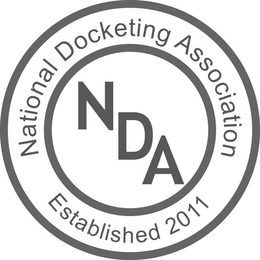 NDA NATIONAL DOCKETING ASSOCIATION ESTABLISHED 2011 trademark