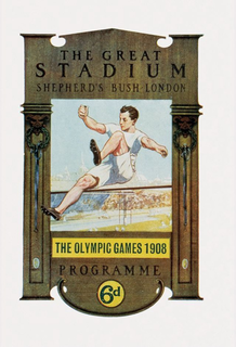 THE OLYMPIC GAMES 1908 THE GREAT STADIUM SHEPHERD'S BUSH LONDON PROGRAMME 6D trademark