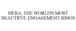 SIERA, THE WORLD'S MOST BEAUTIFUL ENGAGEMENT RINGS trademark
